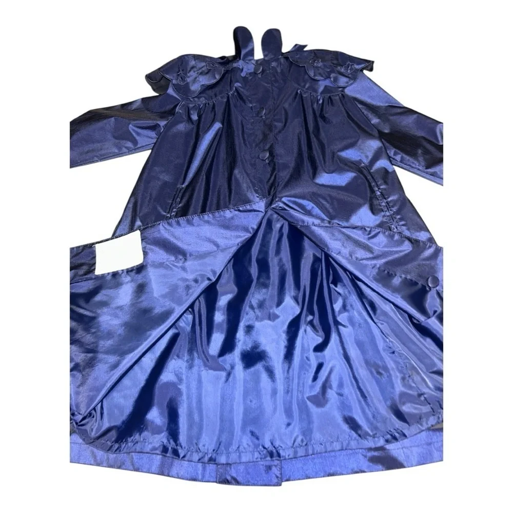 Vintage Rothschild Hooded Jacket for Young Girl. Embroidered Trim Sz 6 blue navy